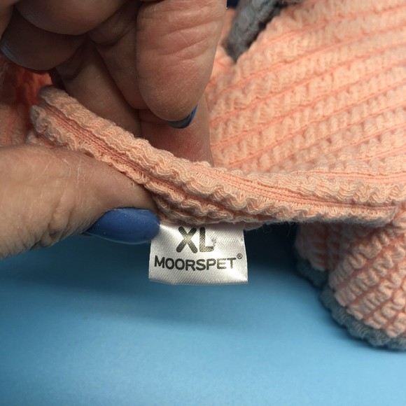 Pet Dog Cat Pajamas Jumpsuit One Piece SZ XL Peach & Gray - Picture 4 of 5